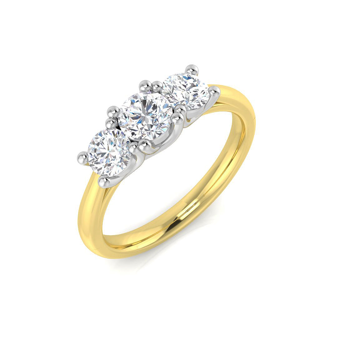 9ct Two Tone Round Lab Grown Diamond Ring 1