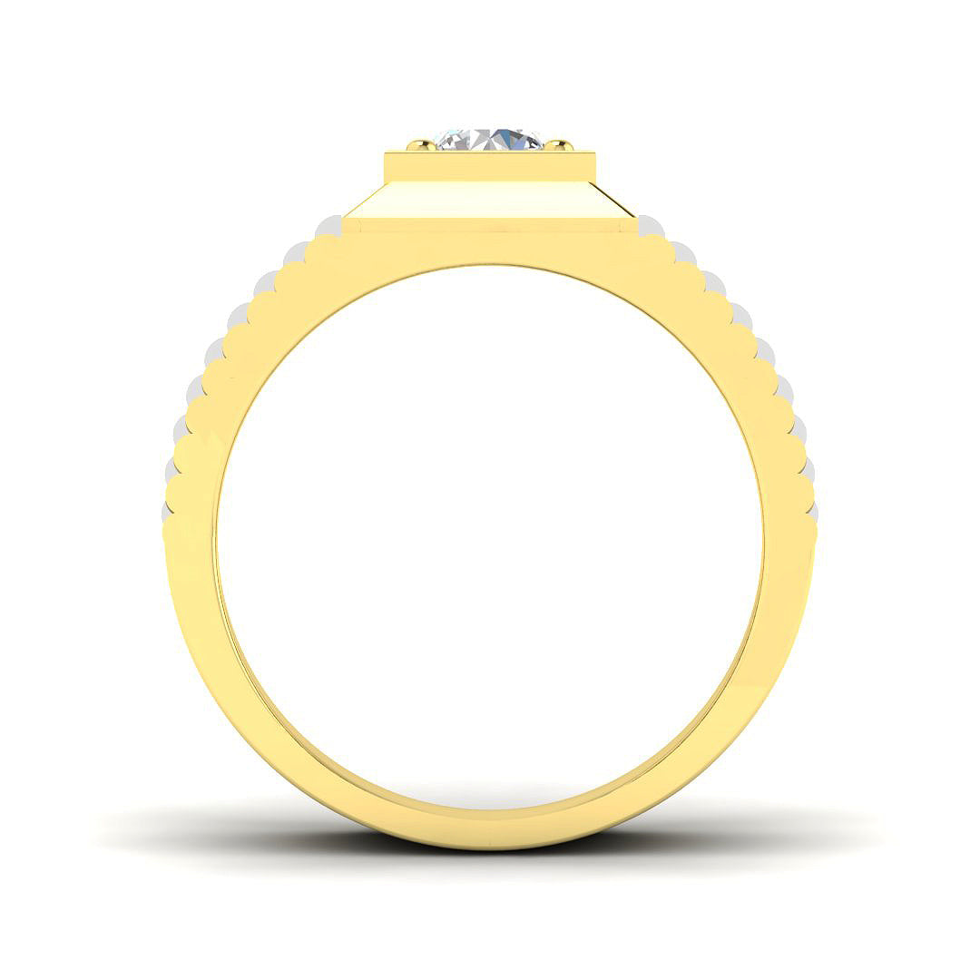 9ct Yellow Gold Round Lab Grown Diamond Ring 2