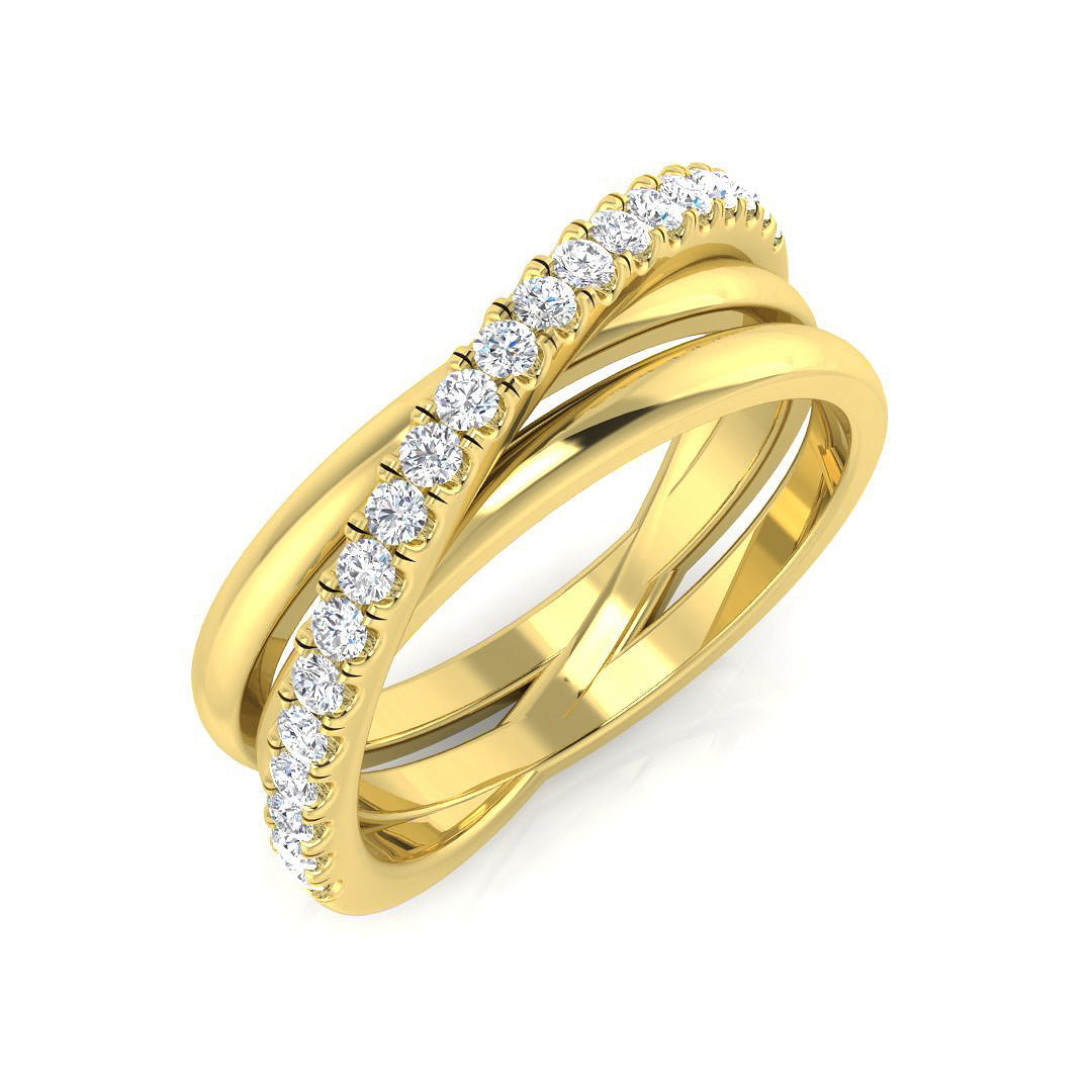 9ct Yellow Gold Round Lab Grown Diamond Ring 1