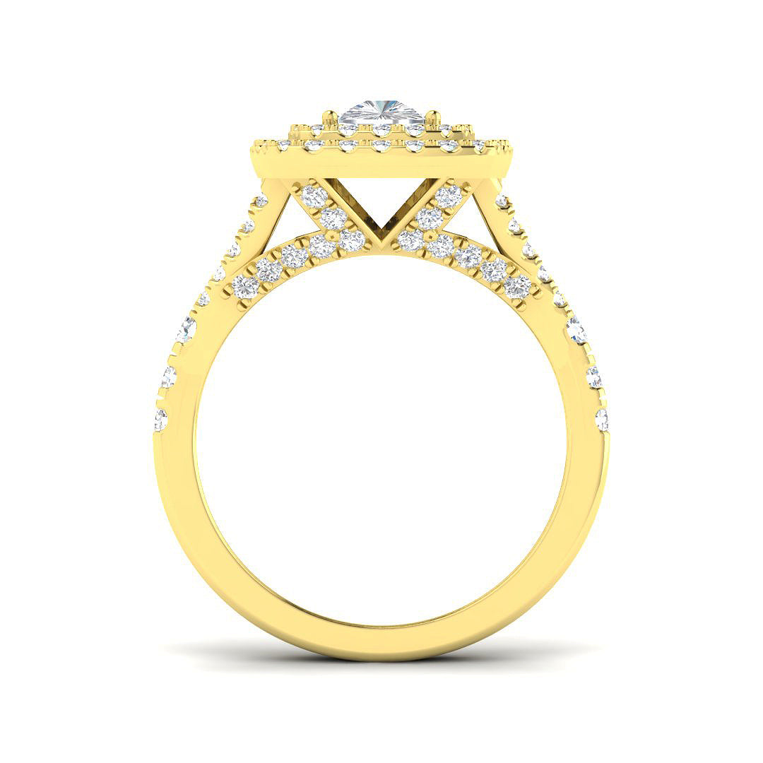 18ct Yellow Gold Cushion Lab Grown Diamond Ring 2