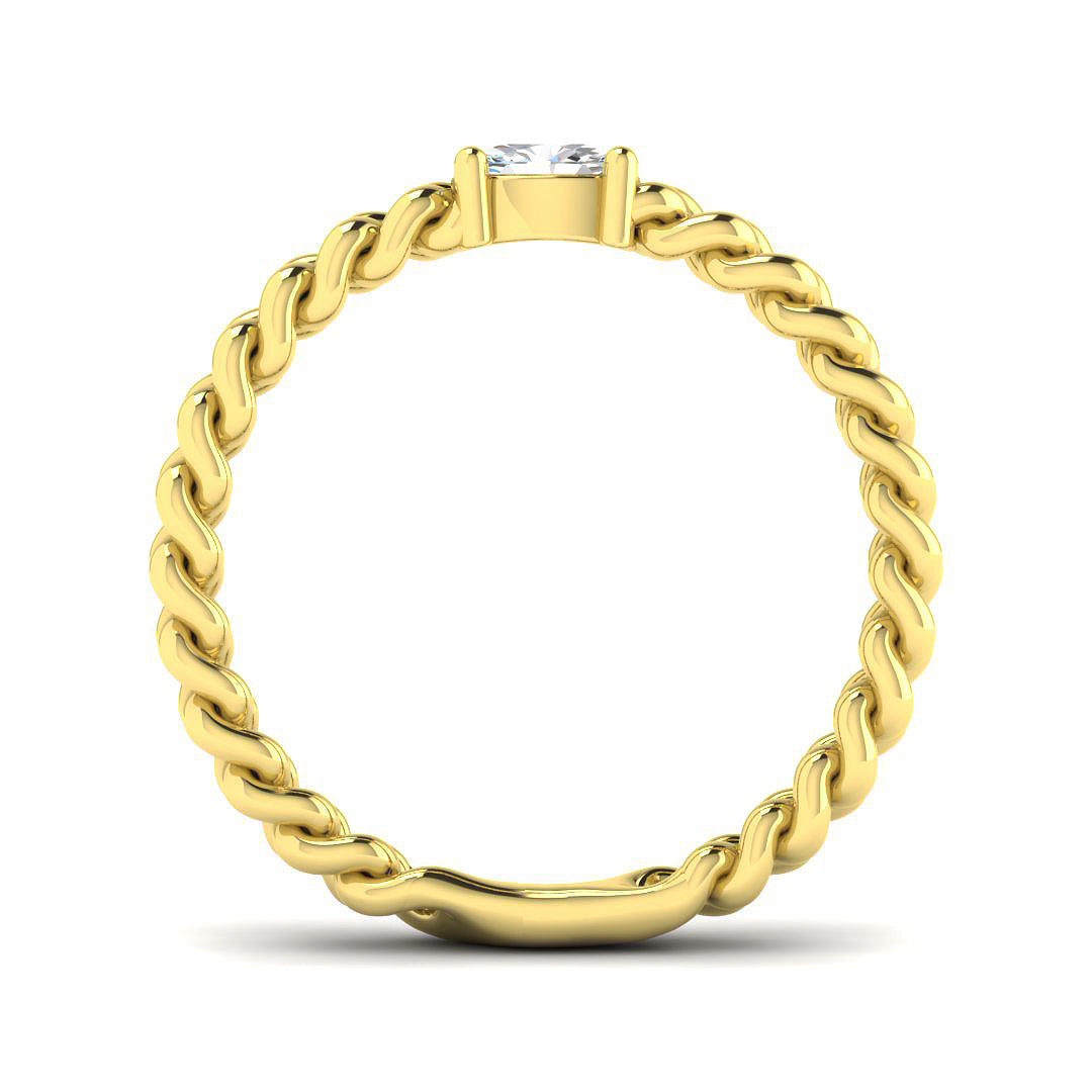 9ct Yellow Gold Round Lab Grown Diamond Ring 2