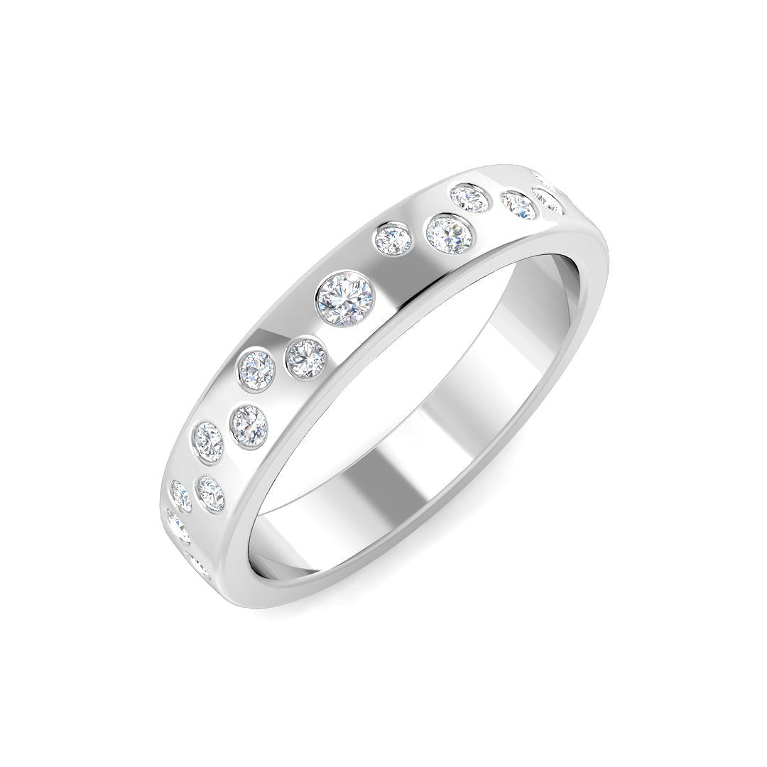 9ct White Gold Round Lab Grown Diamond Ring 1