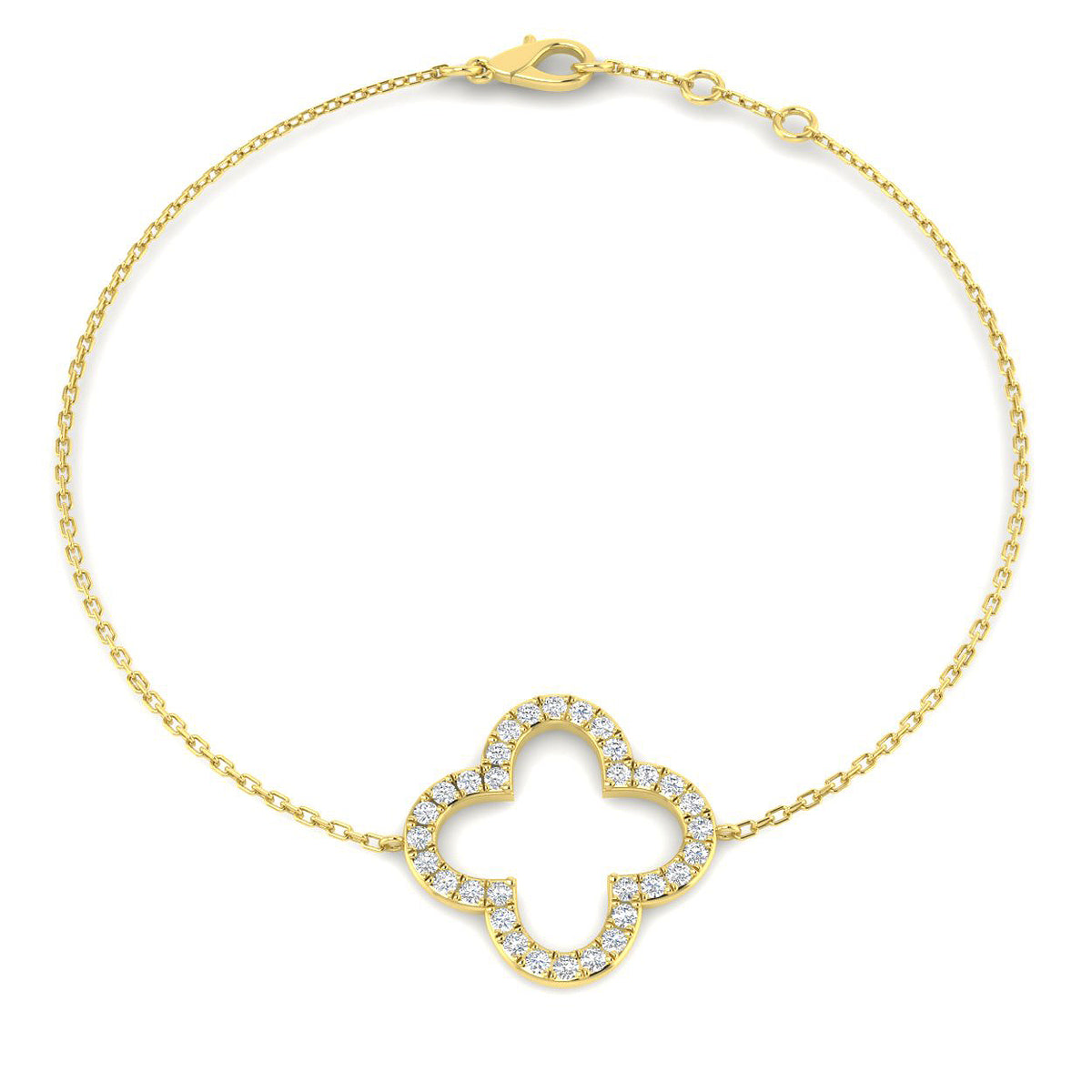 9ct Yellow Gold Round Lab Grown Diamond Bracelet 1