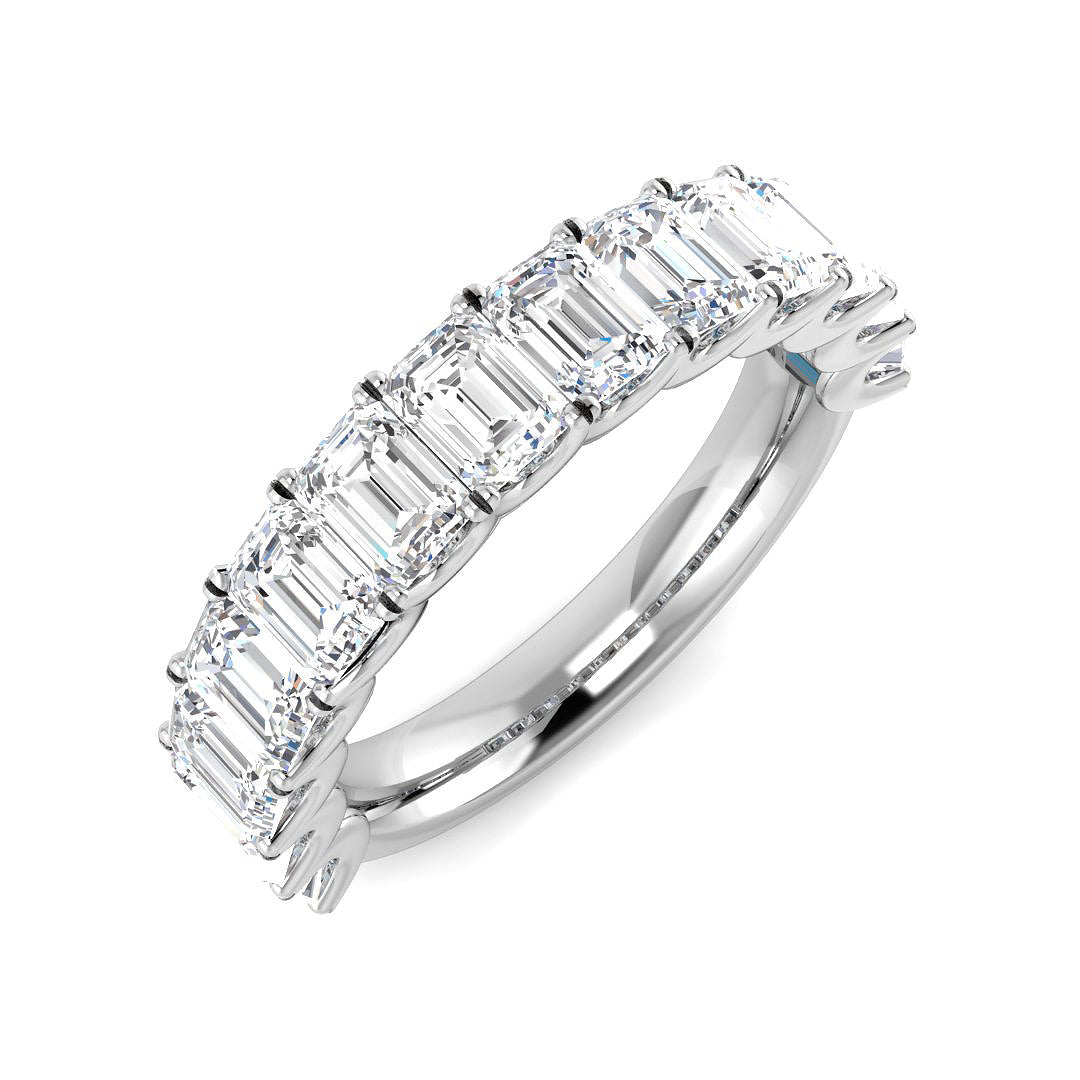 9ct White Gold Emerald Cut Lab Grown Diamond Ring 1