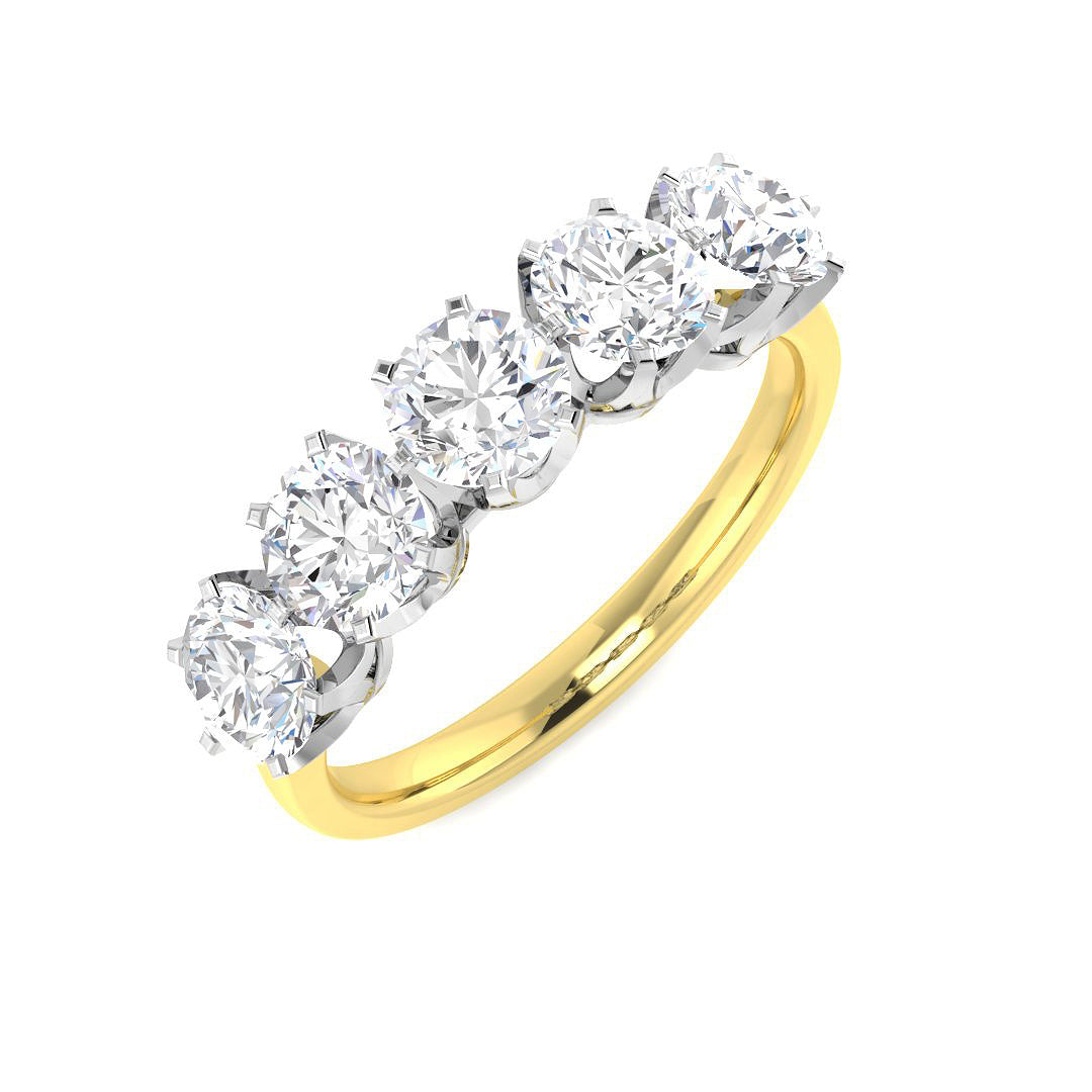 9ct Two Tone Round Cvd Old Cut Ring 1