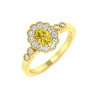 9ct Yellow Gold Oval Diamond Ring 1
