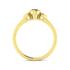18ct Yellow Gold Oval Teal Sapphire and Diamond Ring 2