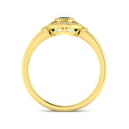 9ct Yellow Gold Oval Teal Sapphire and Diamond Ring 2