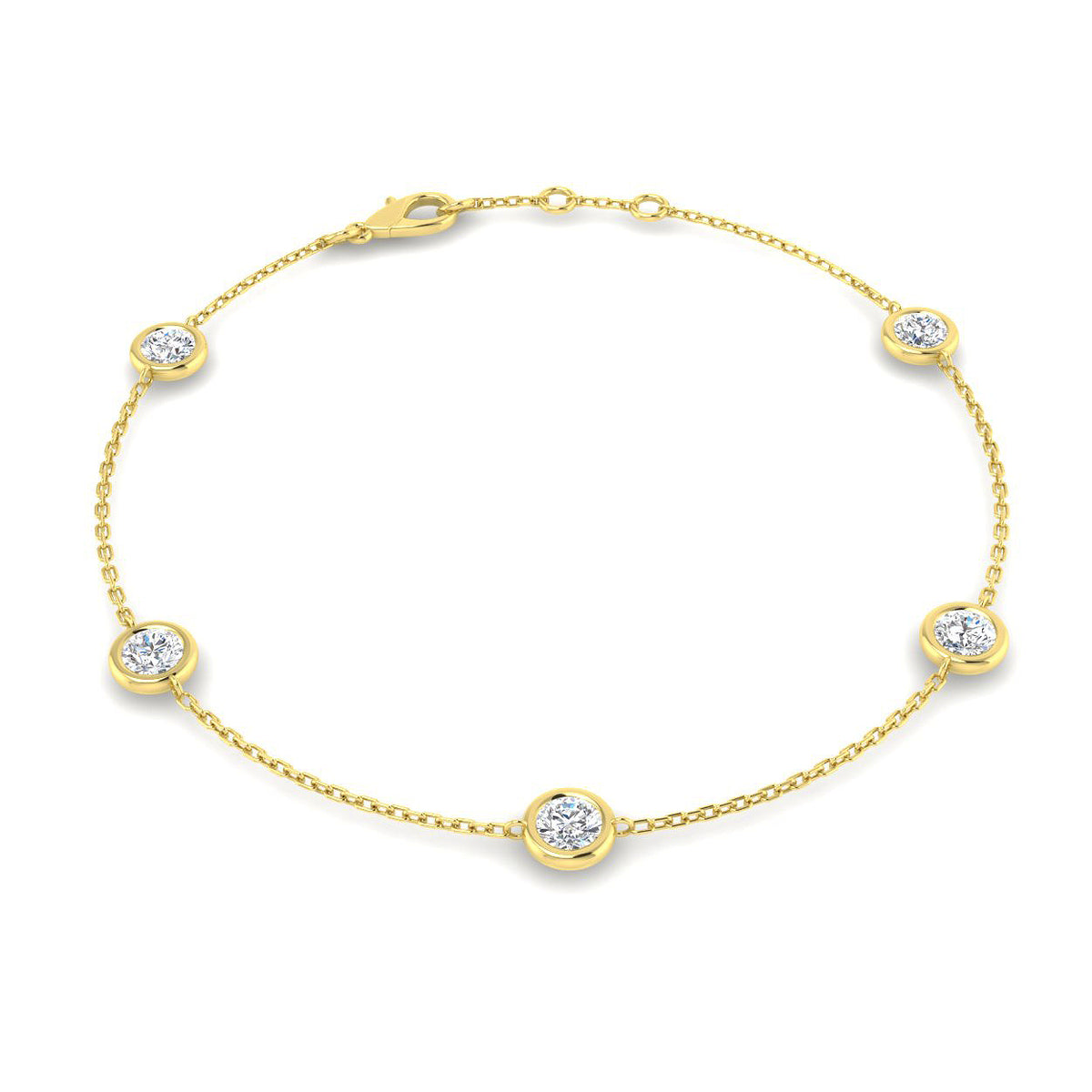 9ct Yellow Gold Round Lab Grown Diamond Bracelet 1