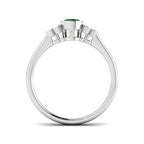 9ct White Gold Oval Emerald and Diamond Ring 2