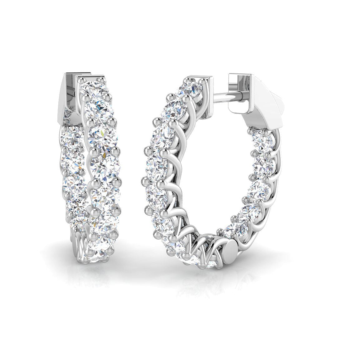 9ct White Gold Round Lab Grown Diamond Earrings 1