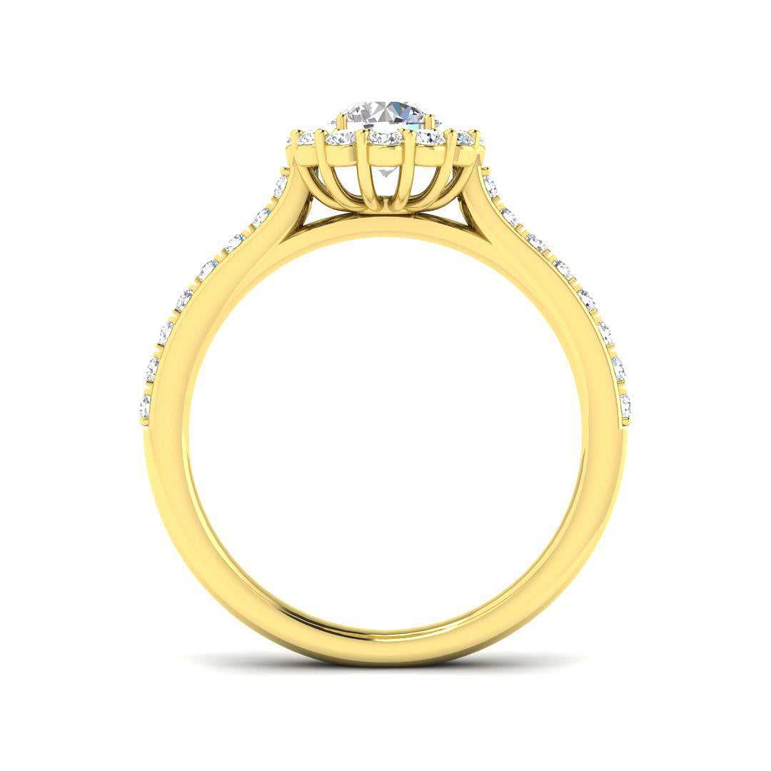 9ct Yellow Gold Round Lab Grown Diamond Ring 2