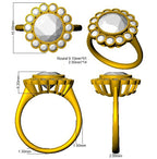 9ct Two Tone Round Cvd Old Cut Ring 3