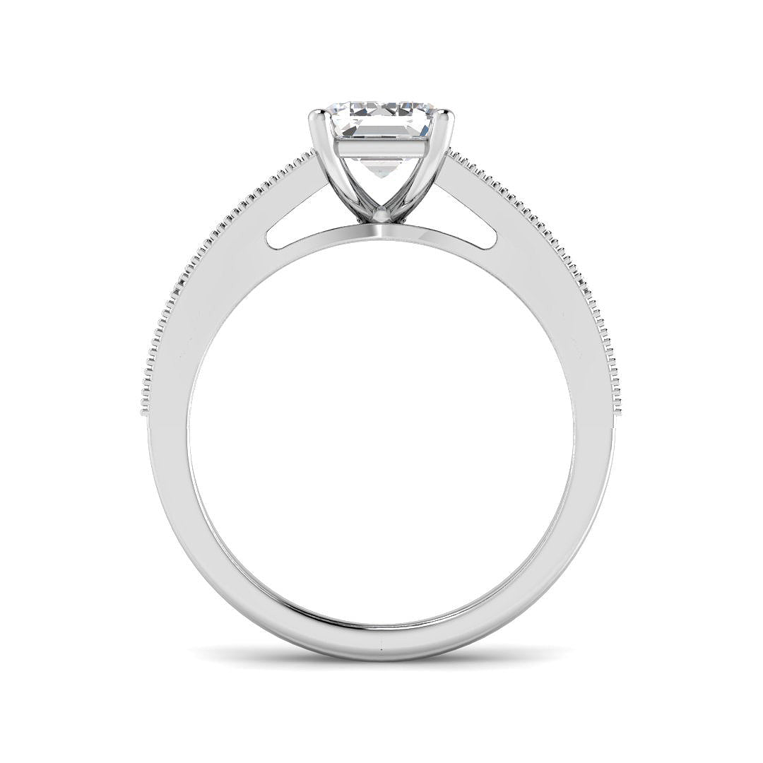 9ct White Gold Baguette and Emerald Cut Lab Grown Diamond Ring 2