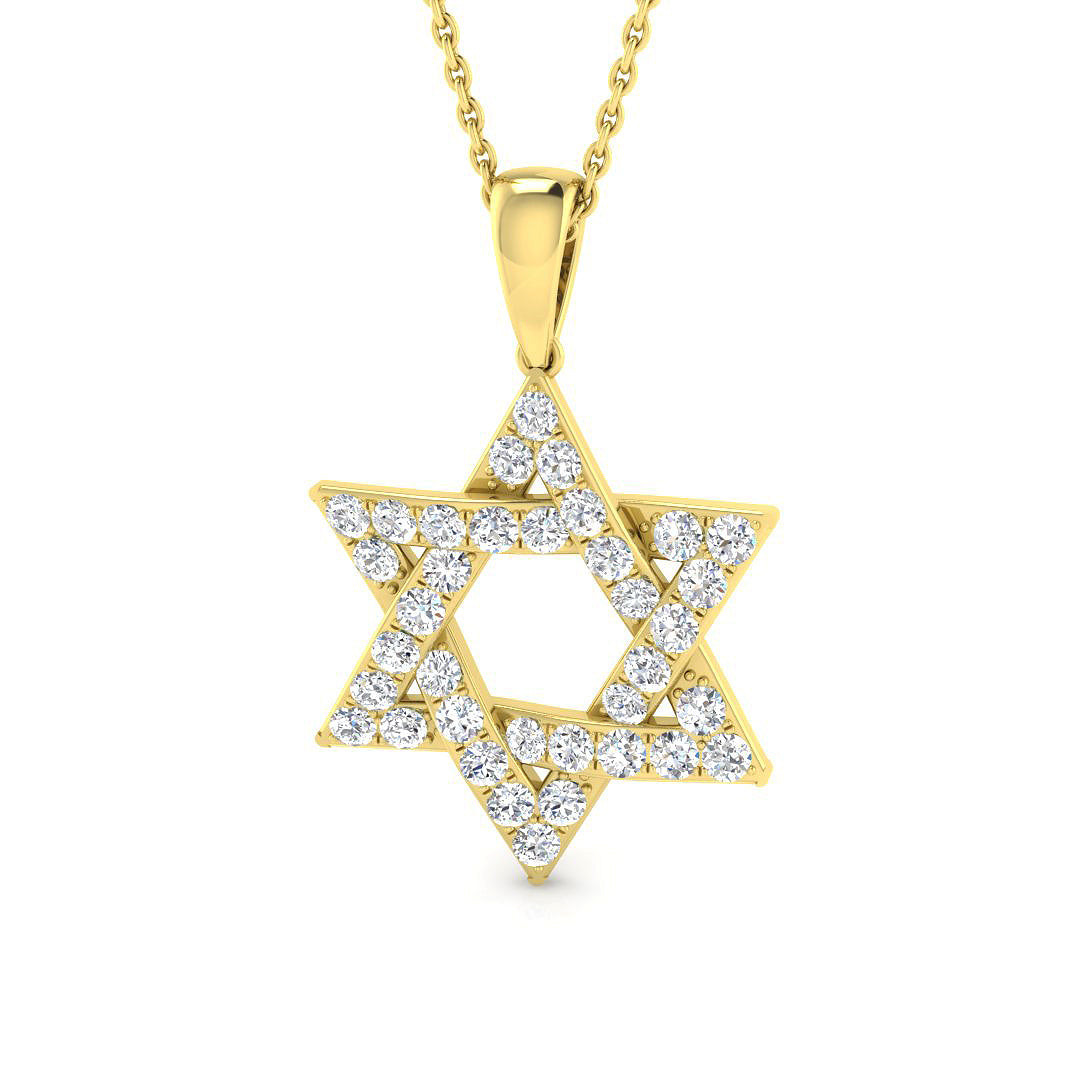 9ct Yellow Gold Round Lab Grown Diamond Pendant 1