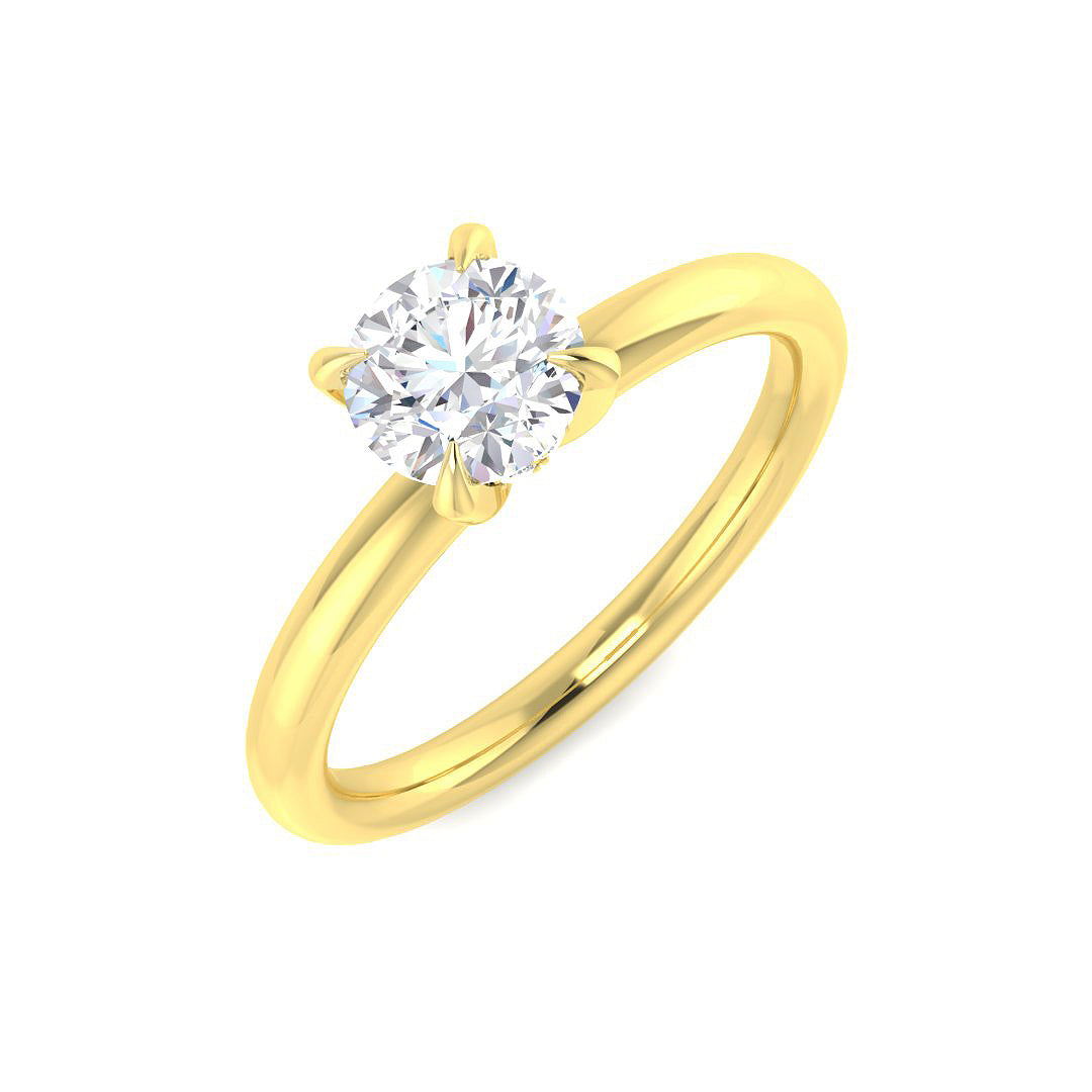 9ct Yellow Gold Round Lab Grown Diamond Ring 1