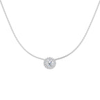 9ct White Gold Round Lab Grown Diamond Necklace 1