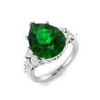 Platinum Marquise and Pear Emerald and Diamond Ring 1
