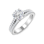 9ct White Gold Round Lab Grown Diamond Ring 1