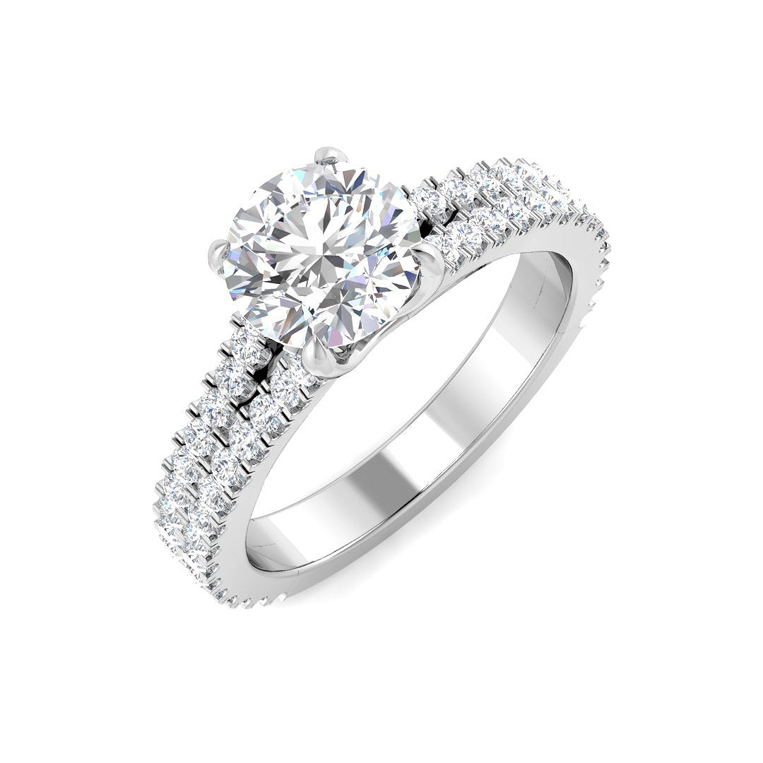 9ct White Gold Round Lab Grown Diamond Ring 1