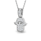 9ct White Gold Round Lab Grown Diamond Pendant 1