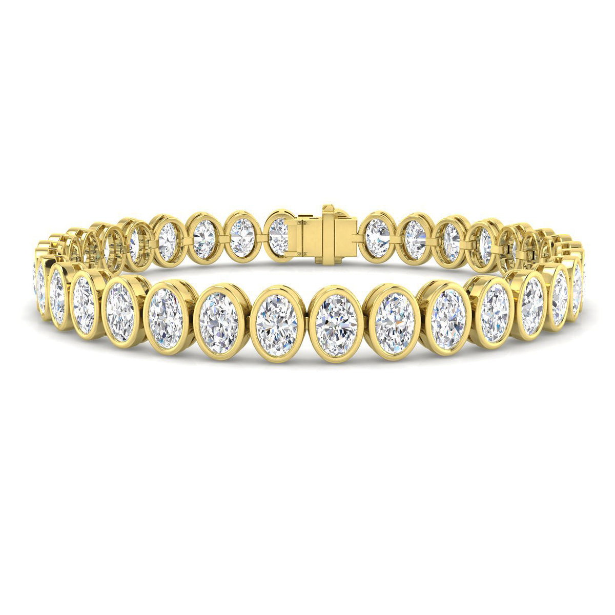 9ct Yellow Gold Oval Lab Grown Diamond Bracelet 1