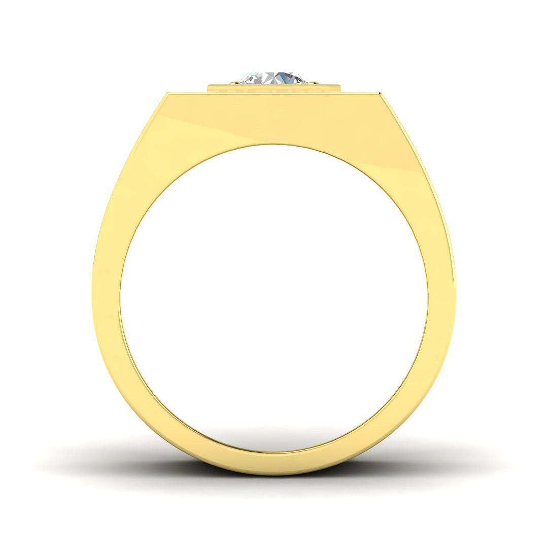9ct Yellow Gold Round Lab Grown Diamond Ring 2