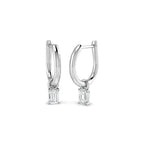 9ct White Gold Emerald Cut Lab Grown Diamond Earrings 1