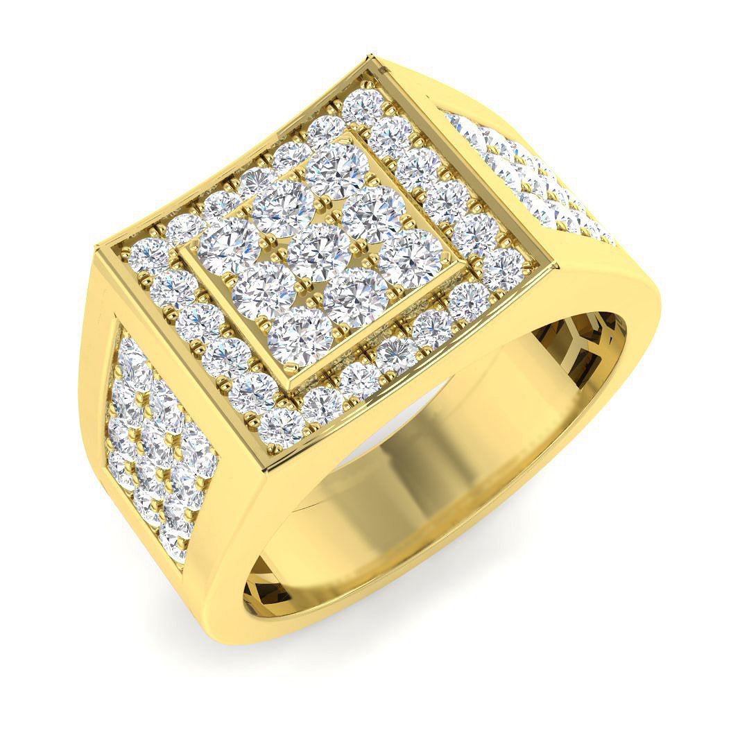 9ct Yellow Gold Round Lab Grown Diamond Ring 1