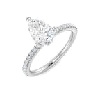9ct White Gold Pear Lab Grown Diamond Ring 1
