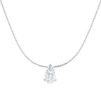 9ct White Gold Pear Lab Grown Diamond Necklace 1