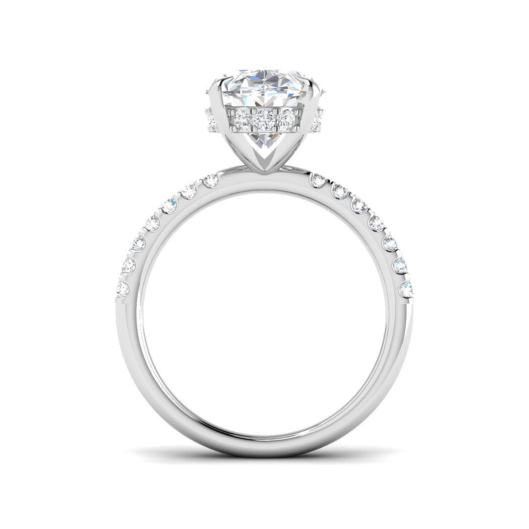 9ct White Gold Oval Lab Grown Diamond Ring 2