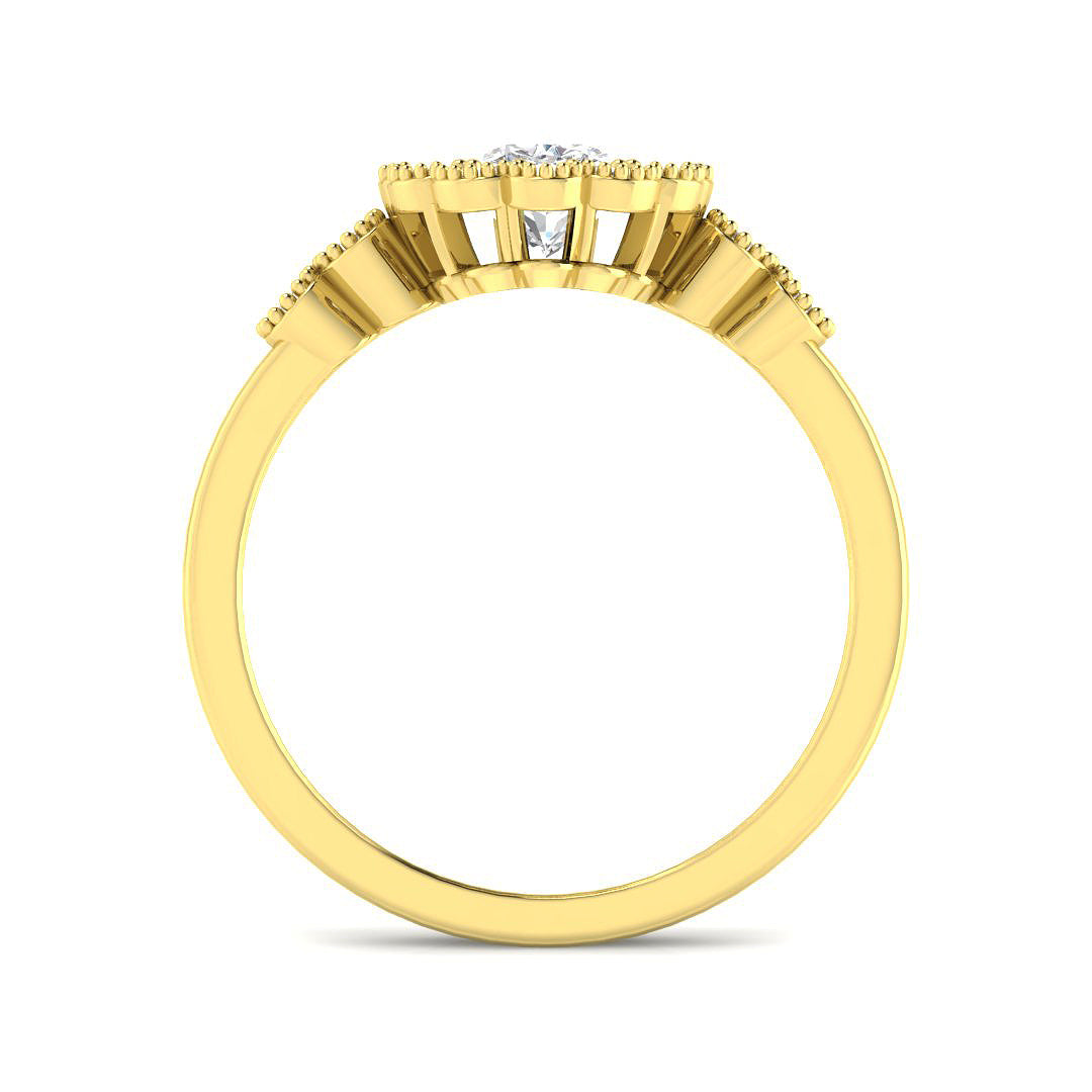 9ct Yellow Gold Cushion Diamond Ring 2