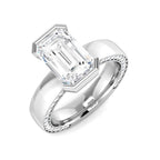 9ct White Gold Emerald Cut Lab Grown Diamond Ring 1