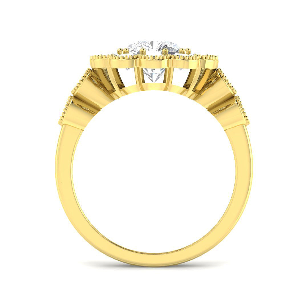 9ct Yellow Gold Cushion Cvd Old Cut Ring 2