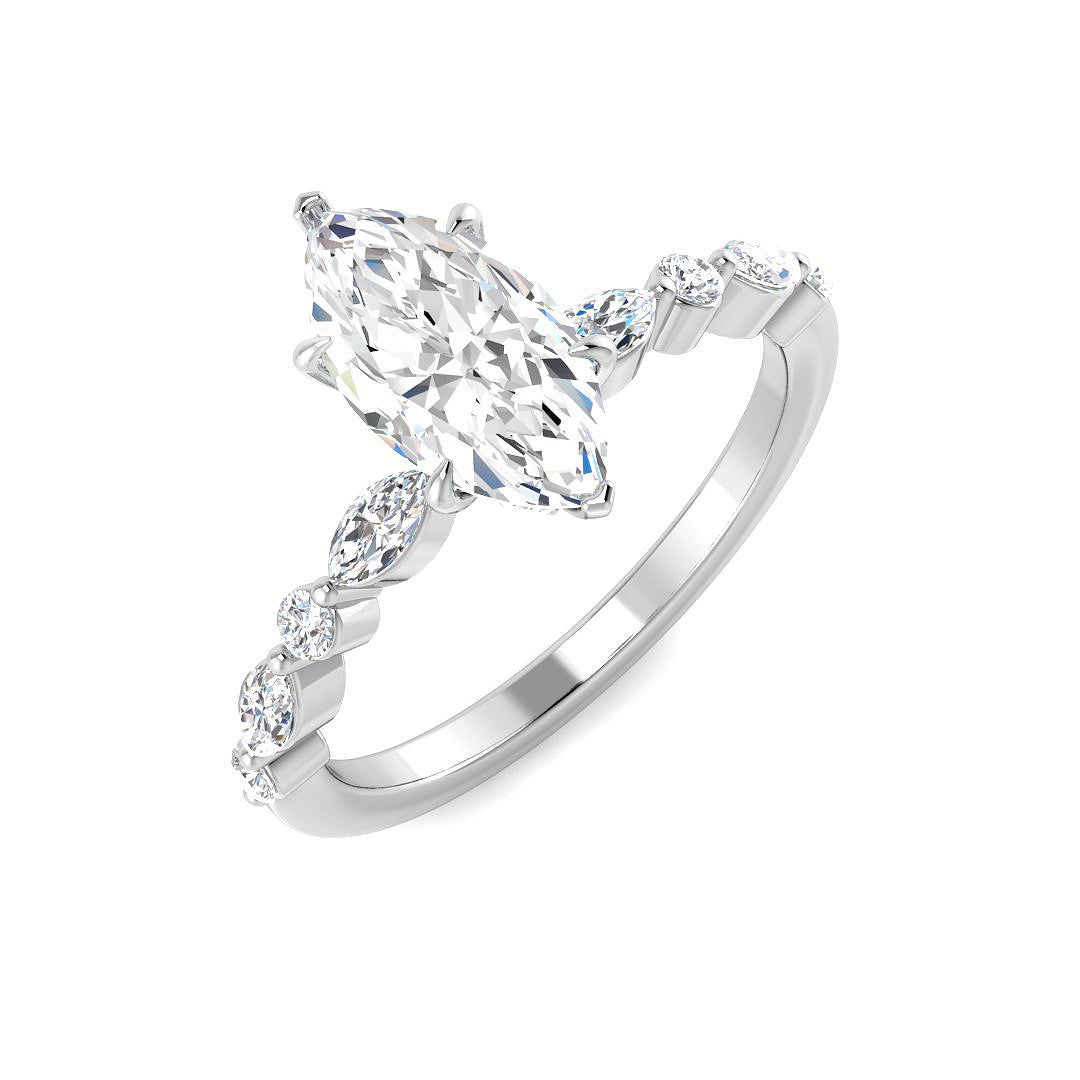 Platinum Marquise Lab Grown Diamond Ring 1