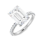Platinum Emerald Cut Lab Grown Diamond Ring 1