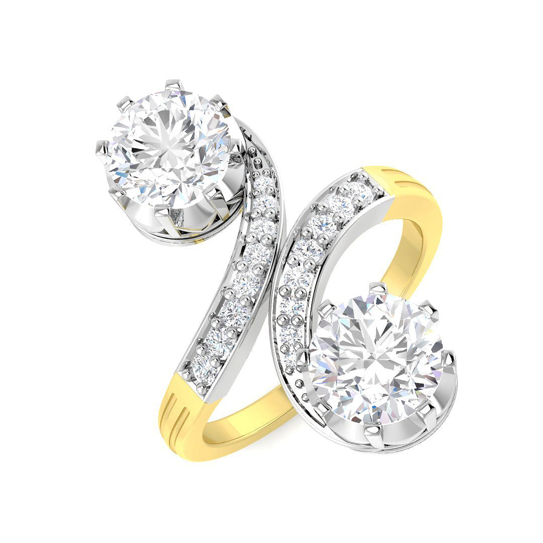 9ct Two Tone Round Lab Grown Diamond Ring 1