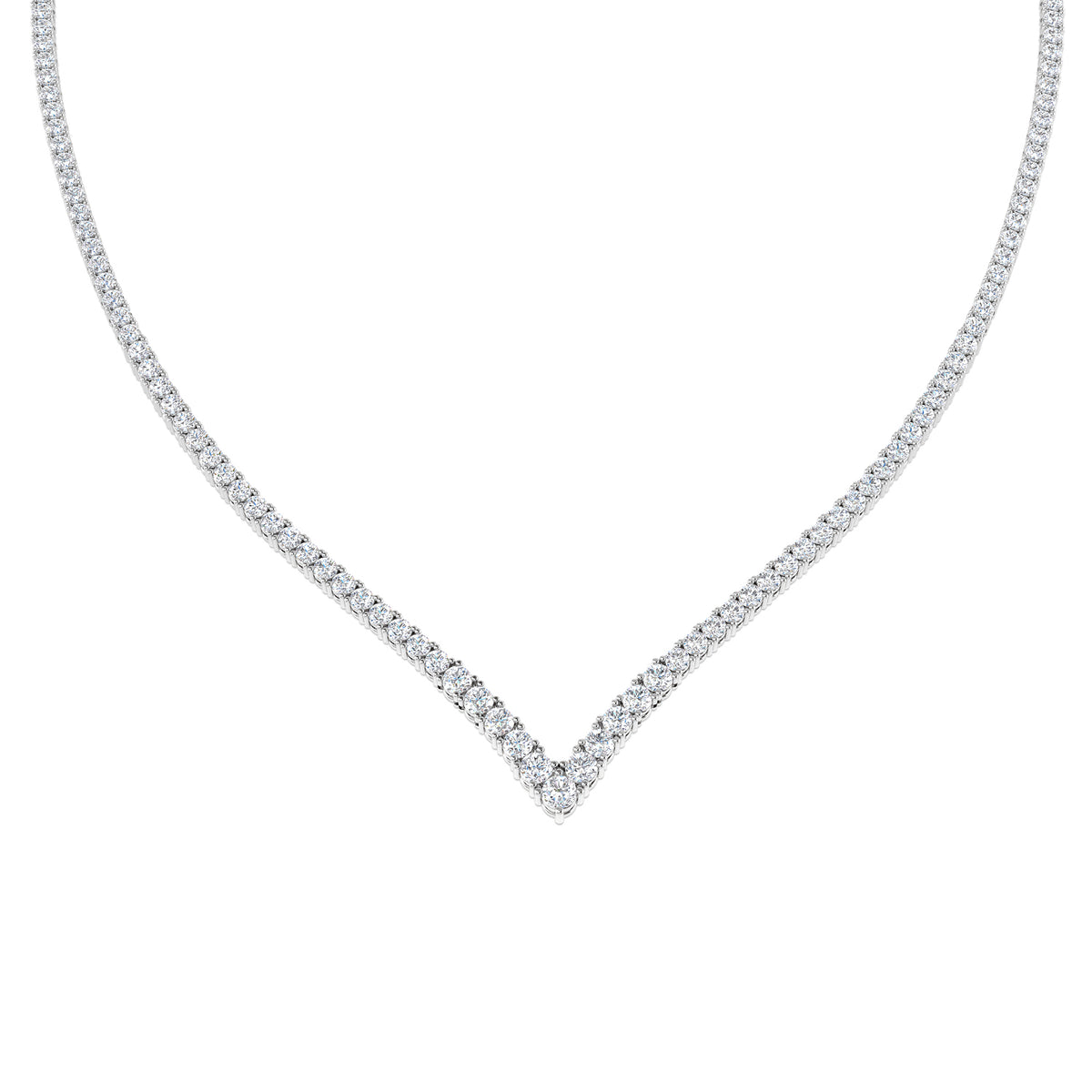 9ct White Gold Round Lab Grown Diamond Necklace 1