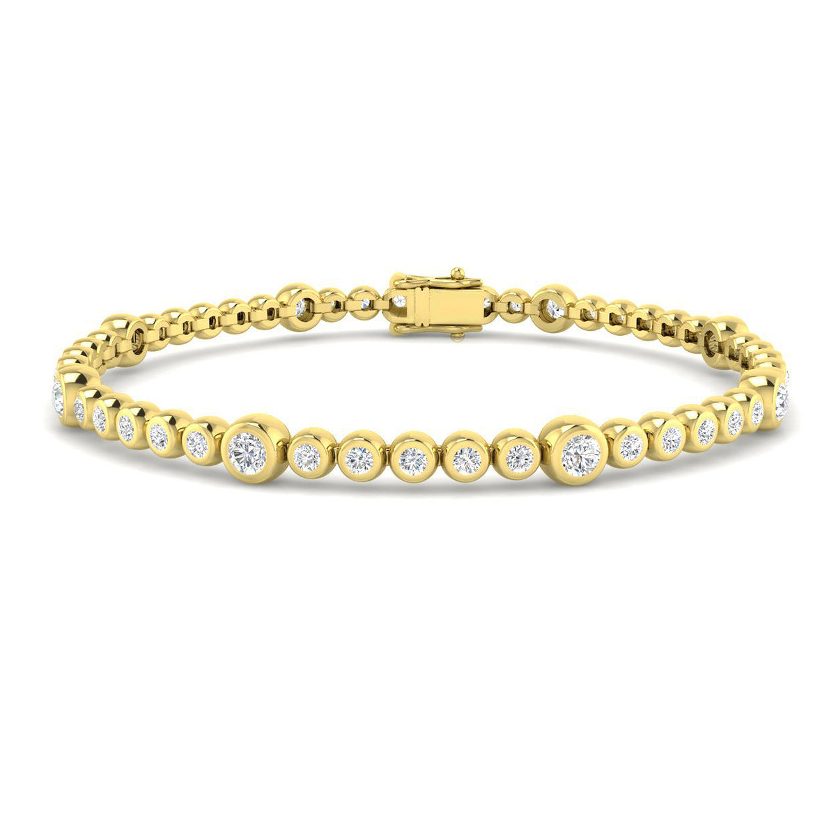 9ct Yellow Gold Round Lab Grown Diamond Bracelet 1