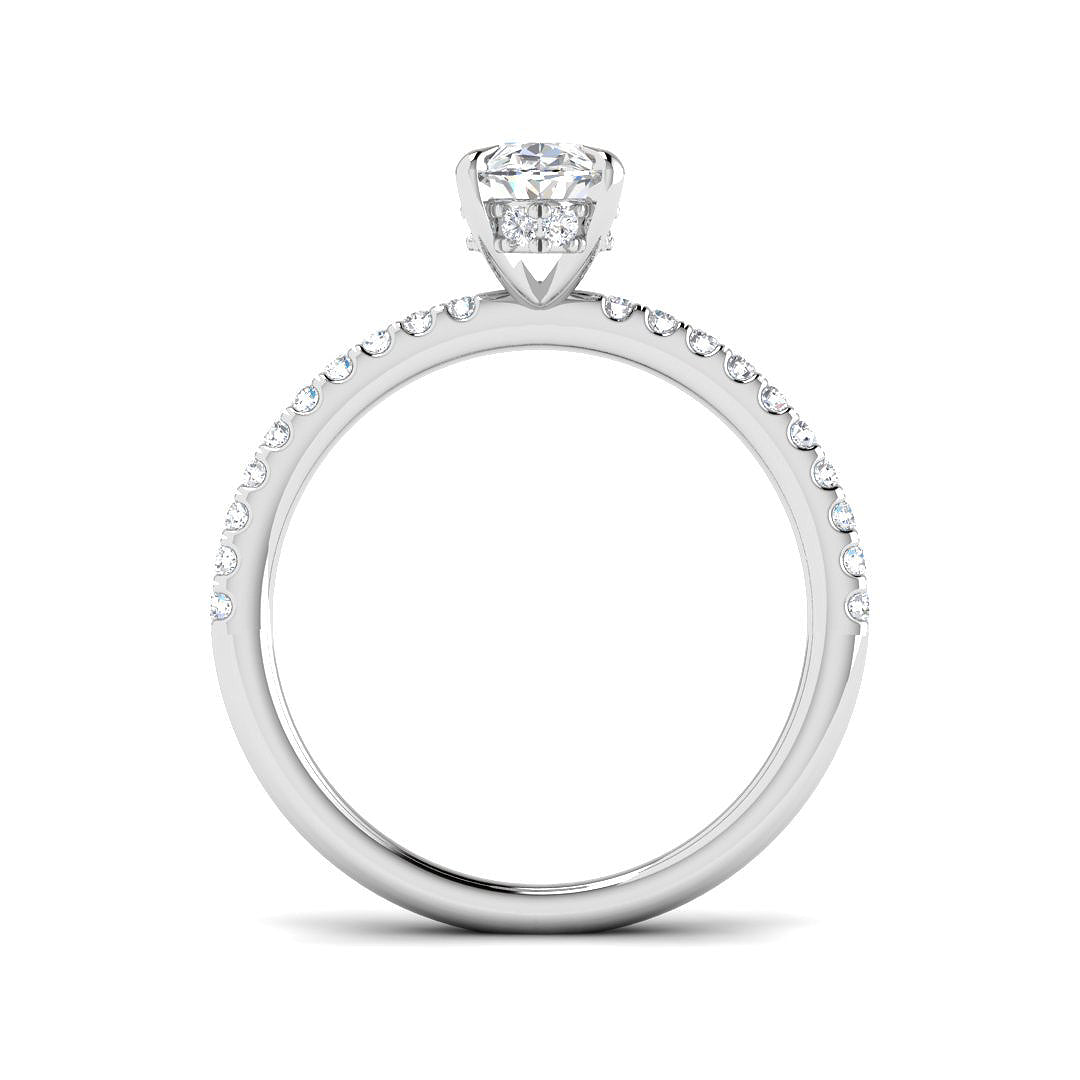 Platinum Oval Lab Grown Diamond Ring 2