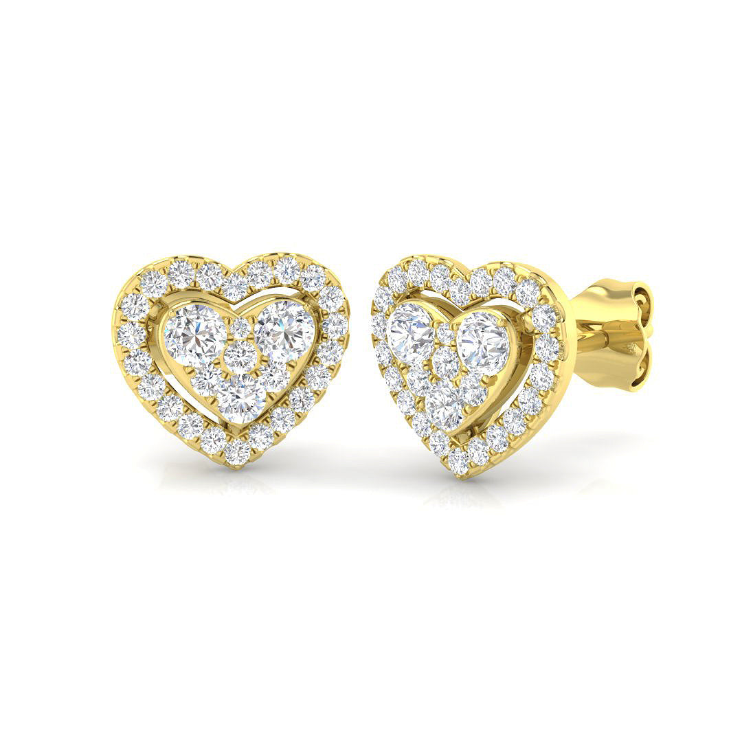 9ct Yellow Gold Round Lab Grown Diamond Earrings 1