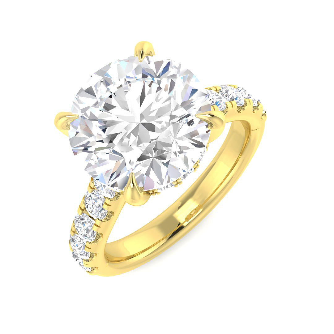 9ct Yellow Gold Round Lab Grown Diamond Ring 1