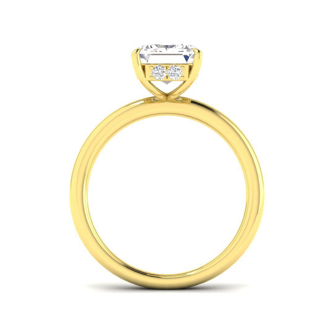 9ct Yellow Gold Emerald Cut Lab Grown Diamond Ring 2