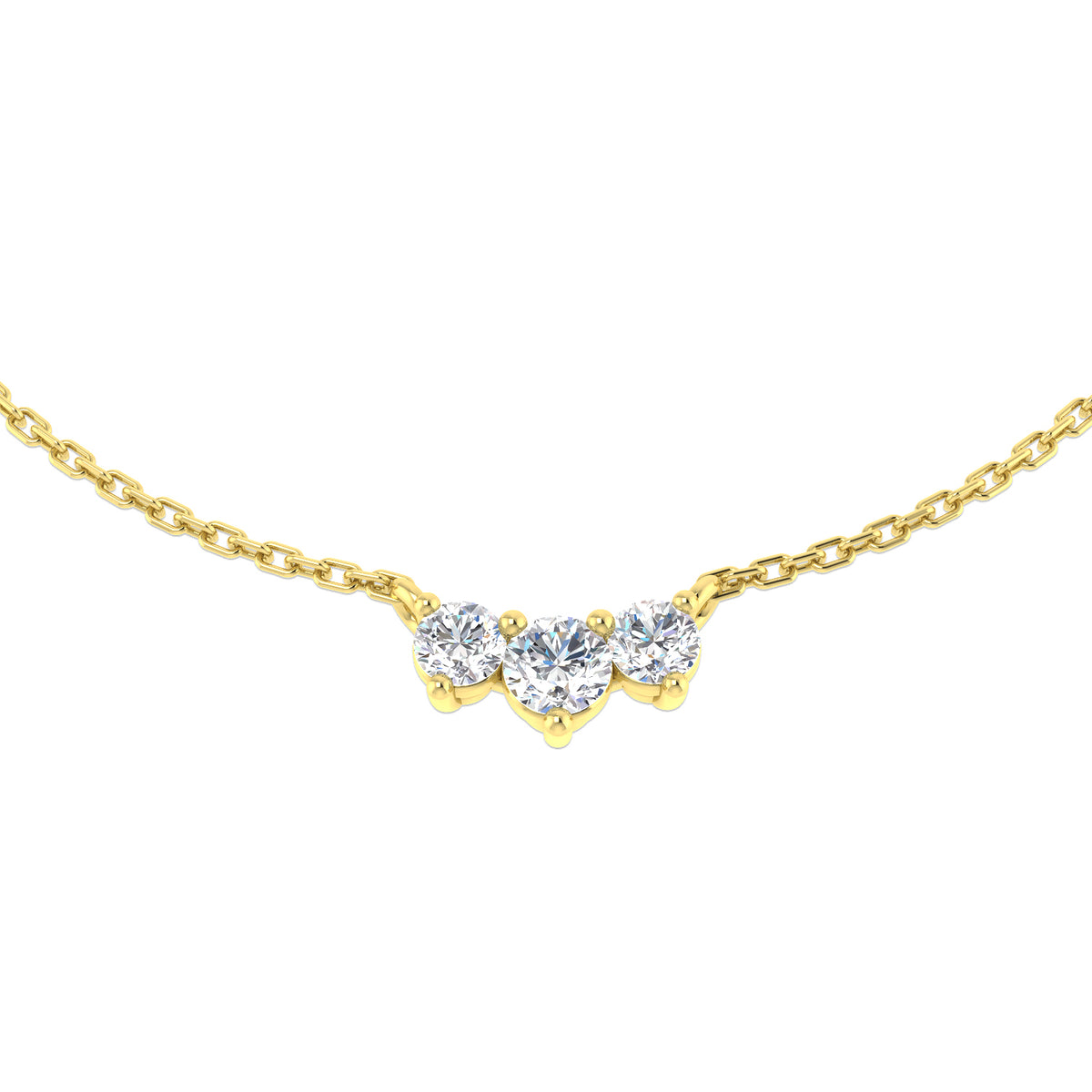 9ct Yellow Gold Round Lab Grown Diamond Necklace 1