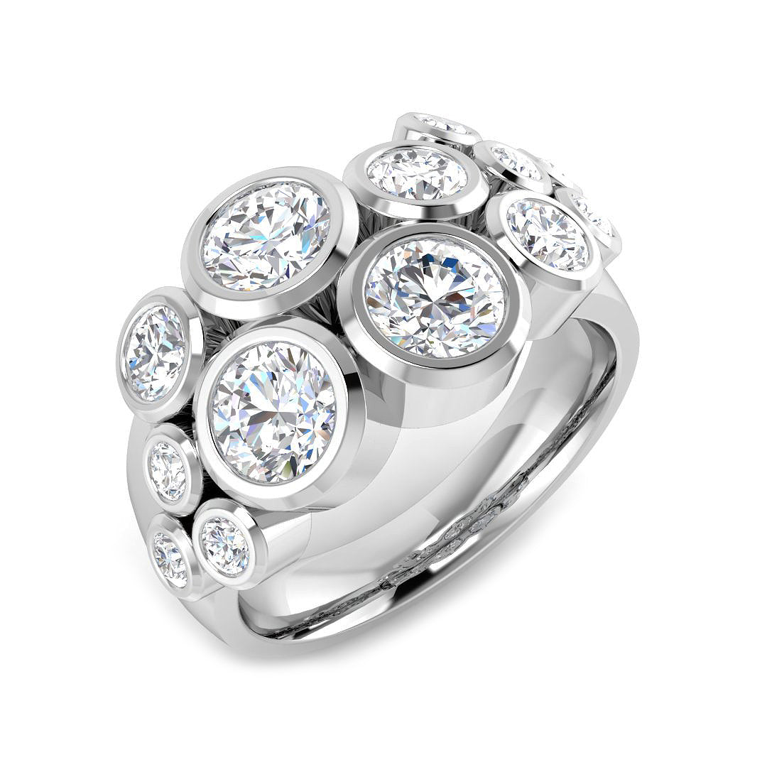 9ct White Gold Round Lab Grown Diamond Ring 1