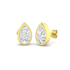 9ct Yellow Gold Pear Lab Grown Diamond Earrings 1