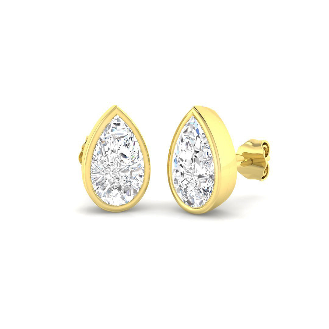 9ct Yellow Gold Pear Lab Grown Diamond Earrings 1