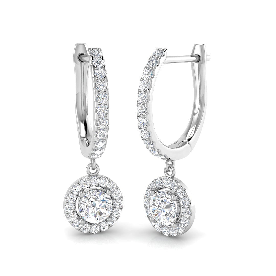 9ct White Gold Round Lab Grown Diamond Earrings 1