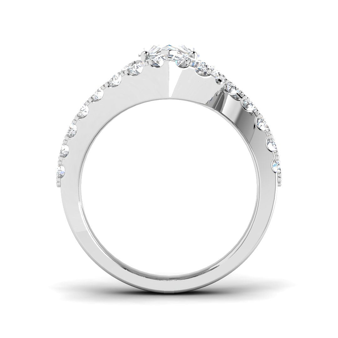 9ct White Gold Marquise Lab Grown Diamond Ring 2